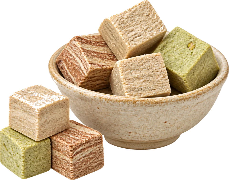 Flavored Halawa Cubes catalog-derived product render